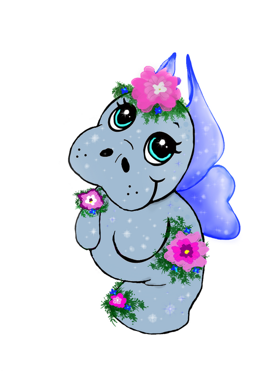 Manatee fairy Vinyl sticker