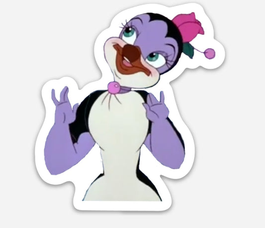 Girl Penguin Vinyl Sticker